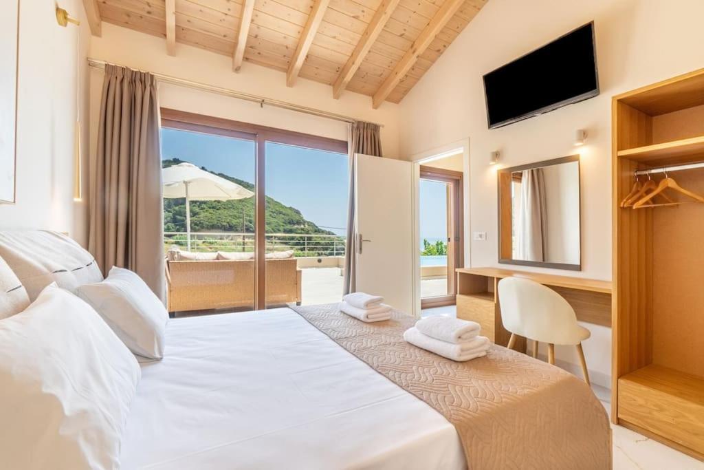 Villa Vasillis-Heated Swimming Pool With Infinity View Βιταλάδες Εξωτερικό φωτογραφία